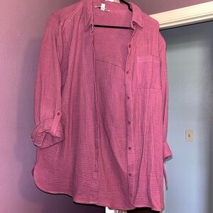 Purple Button-Up Shirt